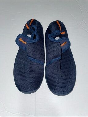 Kids' Navy Water Shoes with Orange Accent